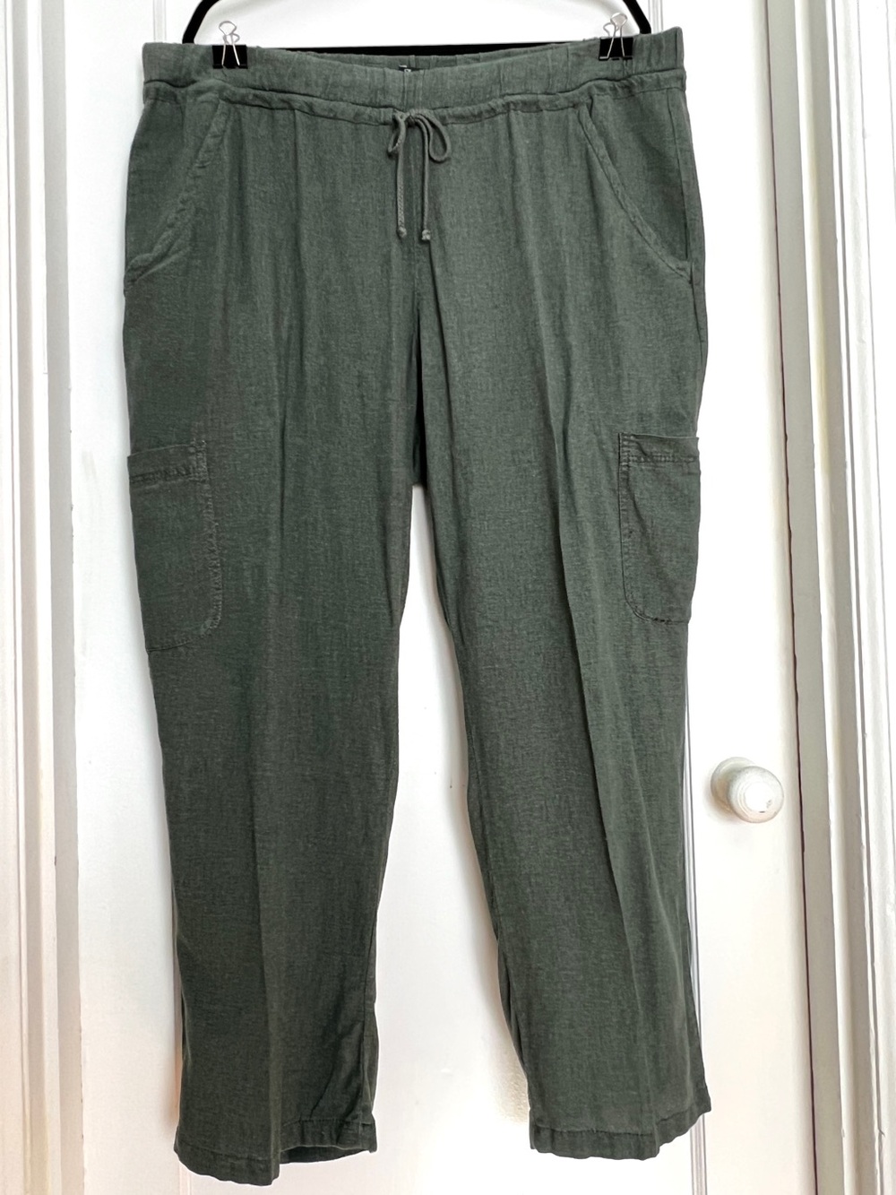 Supplies by UNIONBAY Women’s Linen Rayon Pants Tapered Leg Green